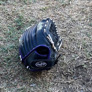 Rawlings Black and Purple Sports Glove youth